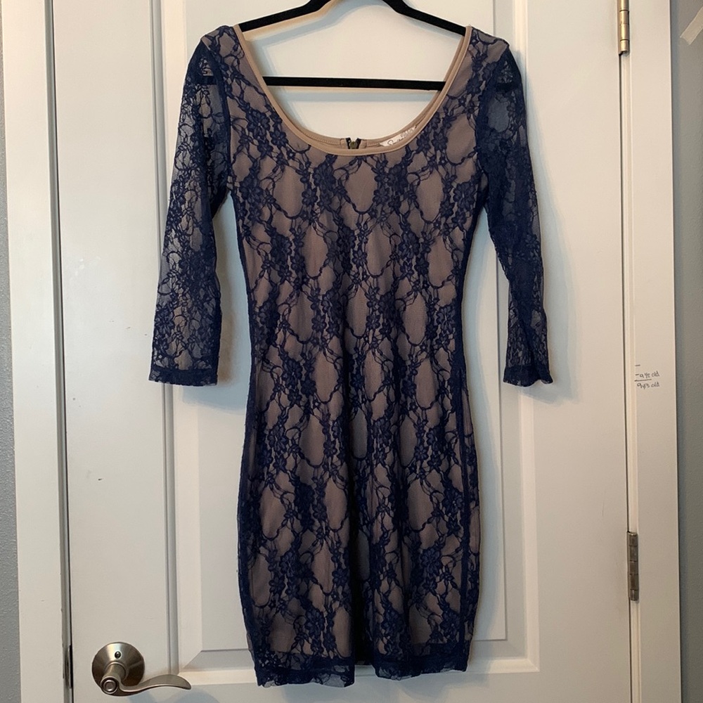 Blue speechless long sleeve dress- Size M- HOCO-PROM-FORMAL DRESSES